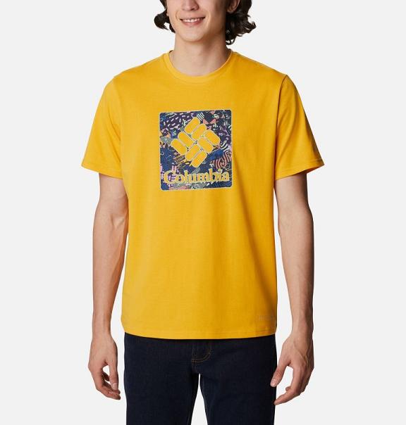 Columbia Sun Trek T-Shirt Yellow For Men's NZ83592 New Zealand